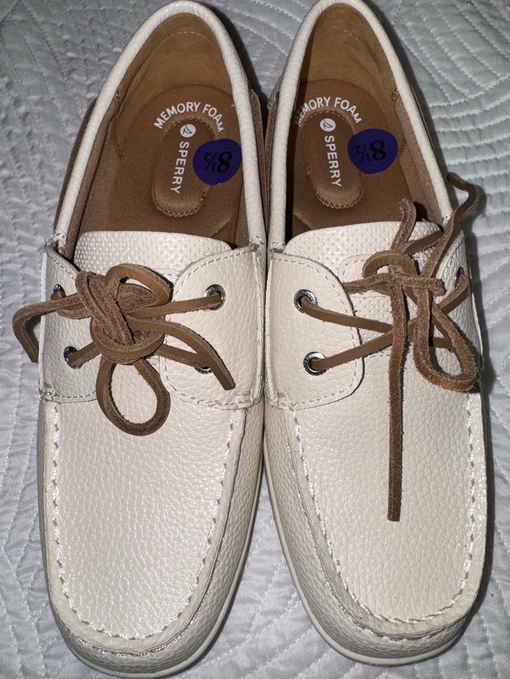 NWOT Sperry Whalefish Boat Shoes Women Leather Memory Foam Size 8.5